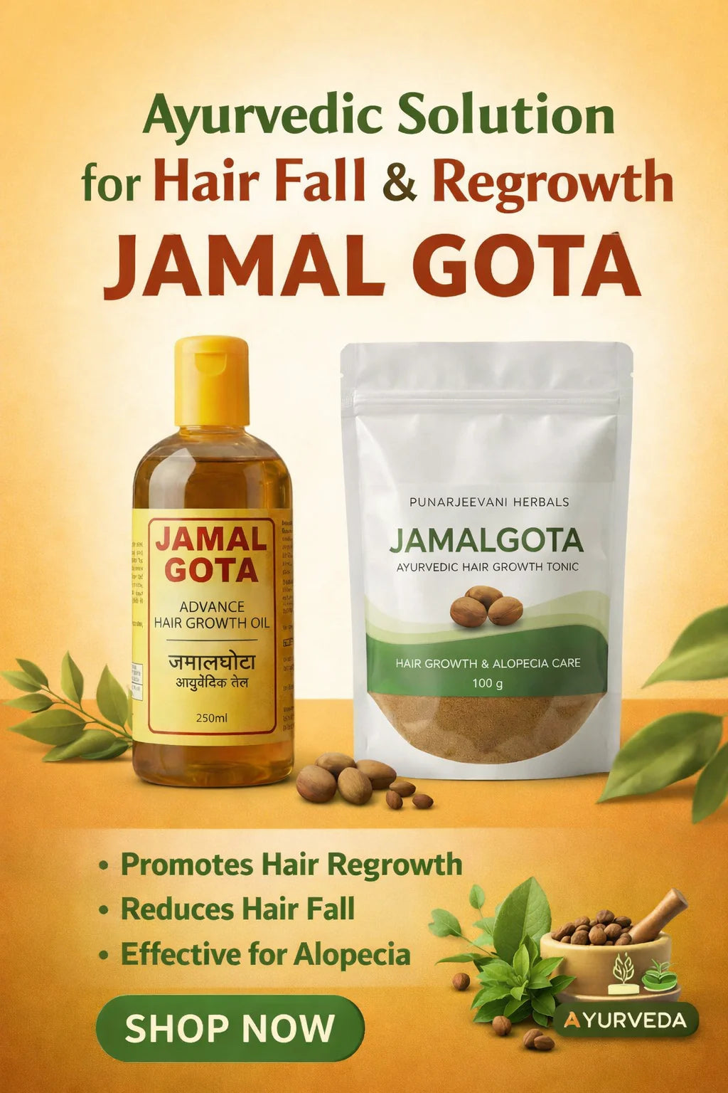 Advanced Jamalgota Herbal Hair Oil With Powder-100% Intense Hair Care